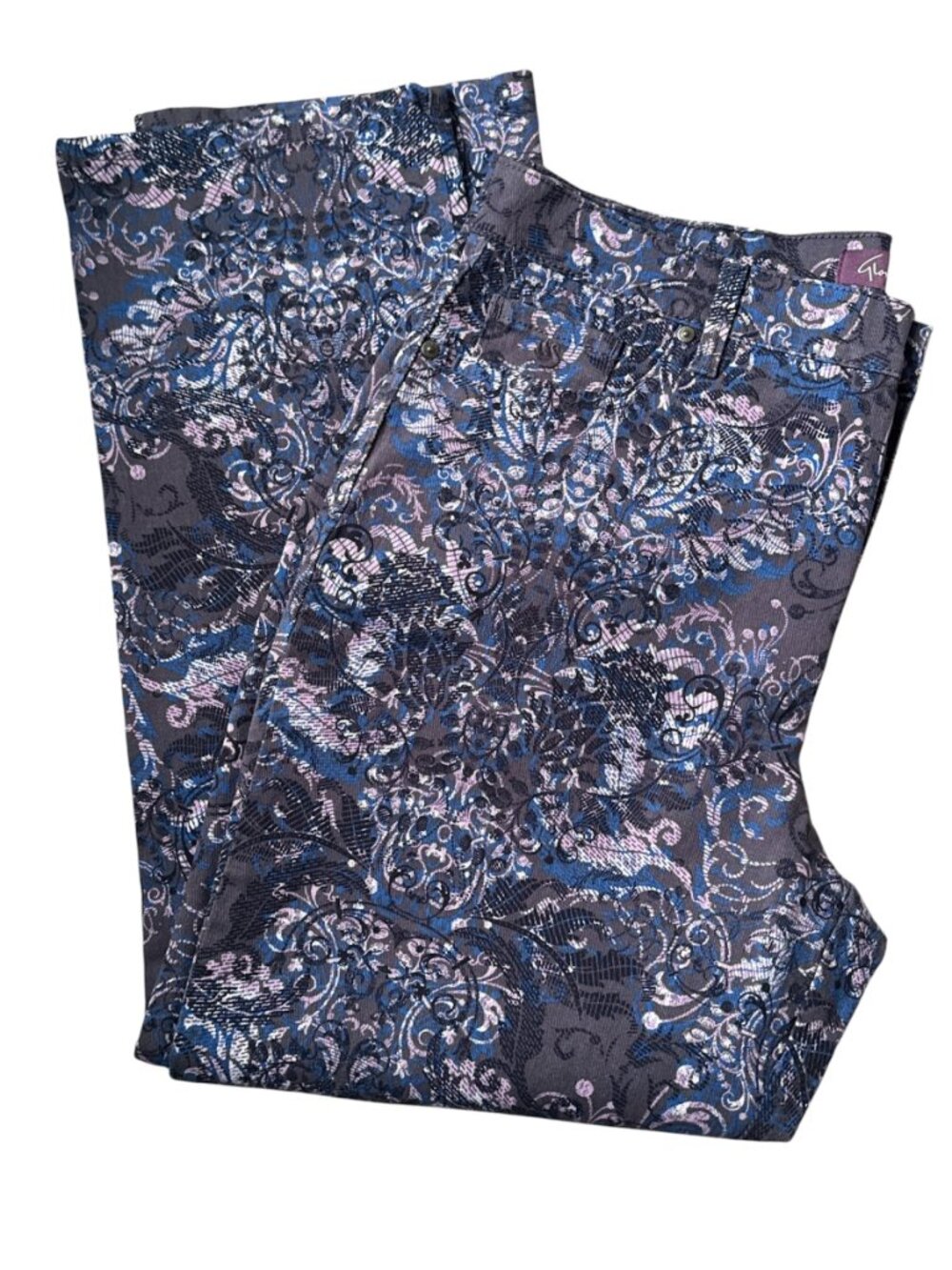 Women Gloria Vanderbilt Amanda Graystone Roman Scrolls Stretch Supreme Jeans 14S
